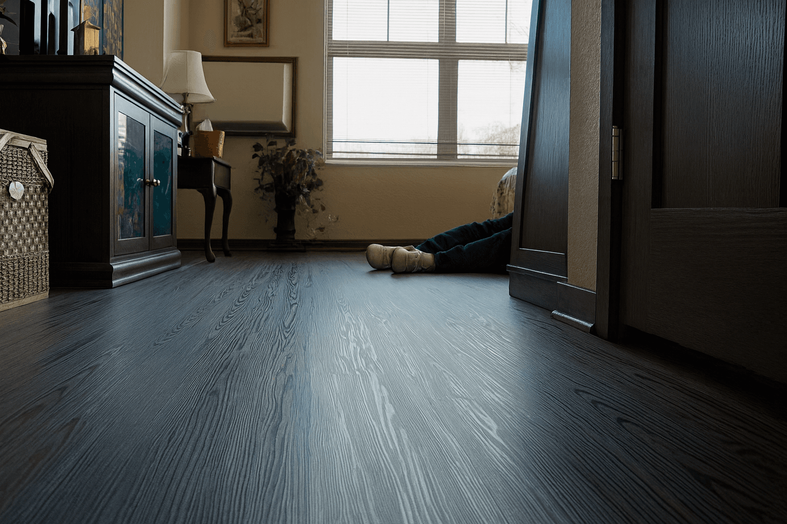 Elderly person fallen on floor at home — falls in older Australians are a growing health crisis requiring fall detection